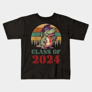 T Rex Dinosaur Class of 2024 First Day Of School Graduation Kids T-Shirt